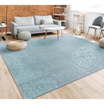 Alfombra Moderna Rectangular Turquesa 200x280 cm, Pelo Corto 13 mm, Ideal para Salón y Dormitorio