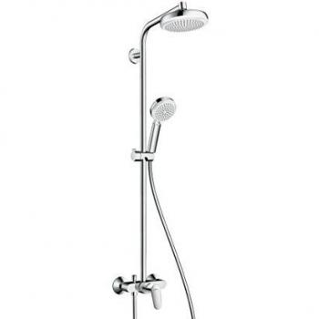 Hansgrohe 27266400 Crometta 160 columna de ducha, 4 tipos de chorro, blanco/cromo