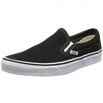 Vans Classic Slip-On Unisex Sneakers - Black Canvas, Size 42.5