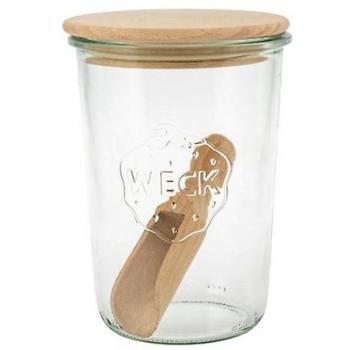 Tarro de vidrio Weck con tapa de madera 850ml 1 unidad