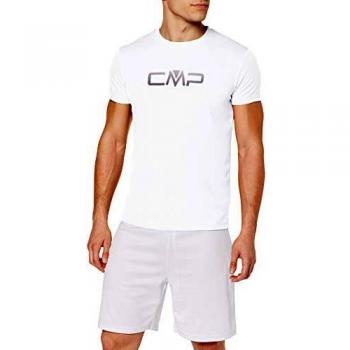 CMP Logo Short Sleeve T-Shirt White/Grey - Size S