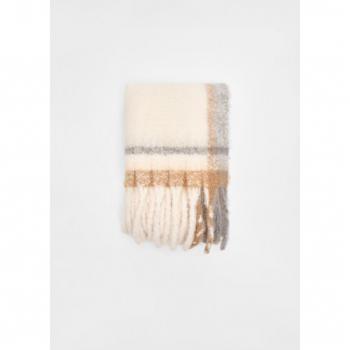 Ecru Striped Side Scarf OS