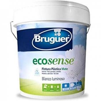 BRUGUER Pintura PLÁSTICA ECOLOGICO ECOSENSE Blanco Luminoso, Negro, 15 l