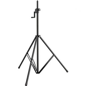 K&M 24615 Adjustable Black Lighting/Speaker Stand with Wall Mount
