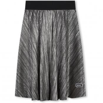 Falda de niña DKNY D60220 en color plata con cintura elástica a contraste