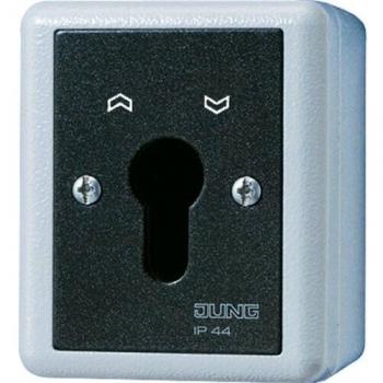Interruptor de Llave JUNG 834.28 G para Persianas, Pulsador Inversor, 2 Polos, IP44, Color Gris