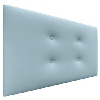 Cabecero de Polipiel Aqualine Pro con 2 hileras de botones, tapizado en polipiel celeste, dimensiones 105x50cm, apto para camas de 80/90/105