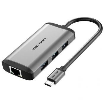 Docking USB Tipo-C Vention CNCHB/ 1xHDMI/ 3xUSB/ 1xUSB Tipo-C PD/ 1xRJ45/ Gris