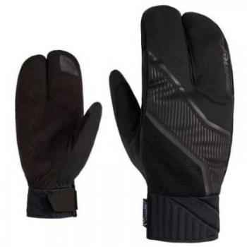 Guantes de 3 dedos Ziener Uzomios Aw Touche langosta (negro) y Manoplas Uzomios Aw Touch Crosscountry
