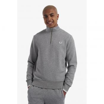 Fred Perry Men's Quarter Zip Sweatshirt in Steel Marl, Size Small