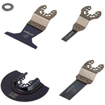 Wolfcraft 3961000 Conjunto básico vibratoria para Laminado, Contenido: 3 Hojas inmersión 10, 22, 65 mm 1 Hoja de Sierra segmentada HCS diámetro 85 mm Pack 1