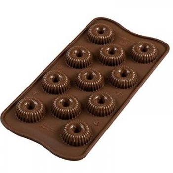 silikomart Molde De Silicona Choco Crown, Marron, 9 Ml X 11 Tot. 99 Ml