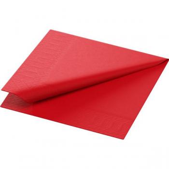 Duni servilletas de cóctel de 3 capas Uni Rojo, 24 x 24 cm, 20 unidades)
