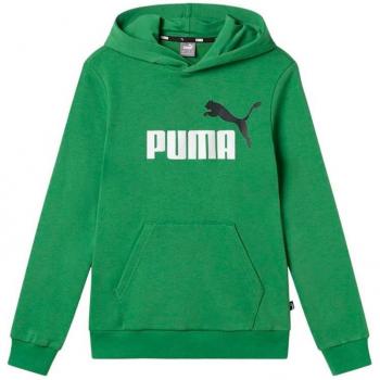 Sudadera Puma Essentials+ 2 Col Big Logo Verde Infantil