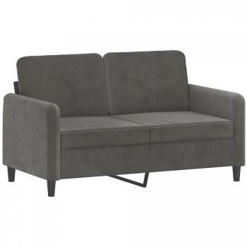 Dark Grey Velvet 2-Seater Sofa - 120 cm (47.2)