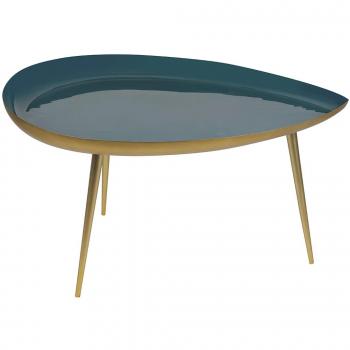 Mesa de centro en acero lacado azul petróleo DROP MILIBOO
