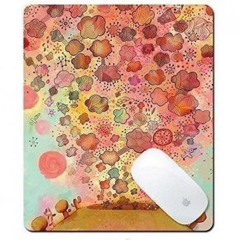 Cojín de ratón de goma del juego,Cojín de ratón antirresbaladizo creativo, Pershoo hermoso Diseño divertido lindo fresco retro Flores rosadas de la impresión del,Estera suave del ratón del tamaño grande para el ordenador portátil Mousepad de escr
