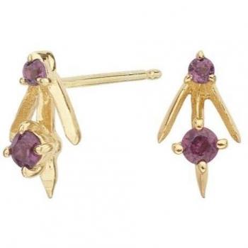 Pendientes flecha rodolita granate bañado en oro Itemporality