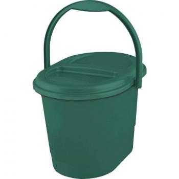Cubo de Basura Ovalado Keeeper 13L con Tapa para Clasificación de Residuos - Ecológico, Fácil de Limpiar, Dimensiones 37 x 29,5 x 27,5 cm, Color Eco