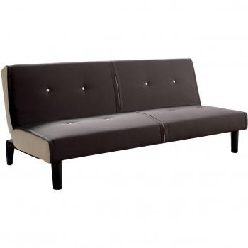 duehome Sofa Cama, Sofa con Sistema Clic clac, Cama Auxiliar, Acabado en Color Marron y Beige, Medidas: 180 cm
