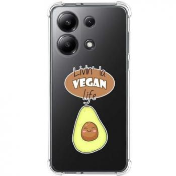 Funda Antigolpes de Silicona para Xiaomi Redmi Note 13 4G con Diseño Vegan Life y Dibujos