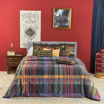 Funda Nórdica Harry Potter Hogwarts 100% Algodón con Botones Multicolor 155x220 cm para Cama de 90 - Extrasuave - Made in Spain