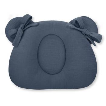 Almohada Cojín Plagiocefalia Bebés Muselina Natural Baby - Previene Plagiocefalia - Diseño de Cabeza de Oso - Certificado Oeko-Tex Standard 100 - Dimensiones: 25 X