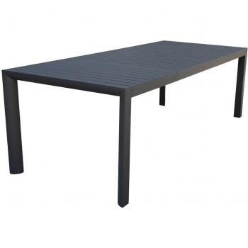 Mesa de jardín extensible 160-240 cm con estructura de aluminio y superficie de lamas horizontales - Antracita