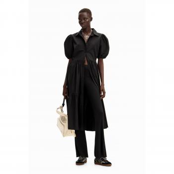 Vestido midi camisero popelín negro de Desigual