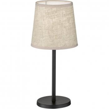 Lámpara de mesa Eve, pantalla de lino negro/arena, E14, diseño moderno y elegante