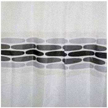 MAURER 4042420 Cortina Ducha Tela Piedras Gris 180x200 cm, Multicolor