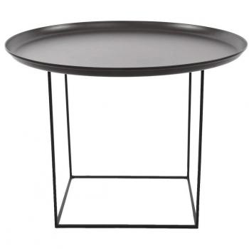 NORR 11 Duke Medium - Mesa auxiliar Ø 70cm negro/tapa de mesa extraíble/A: 39cm