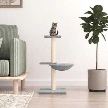 Rascador para Gatos vidaXL con Postes de Sisal, Torre de Escalada, Color Crema y Gris Claro/Dark Grey, Altura 72 cm
