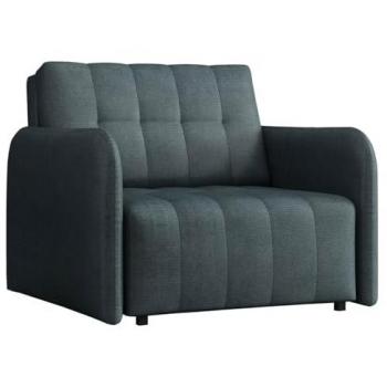 Sillón Cama Columbus 176 con Función de Dormir y Caja de Almacenamiento, Tapizado en Gris, Madera, 85x95x98cm
