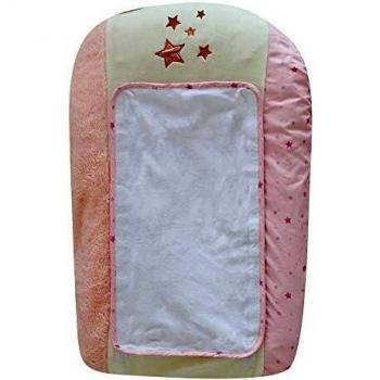 Cambiador Domiva Jolly 50 x 75 cm - Eponge 100% algodón - Ideal para bebés - Rosa y Blanco
