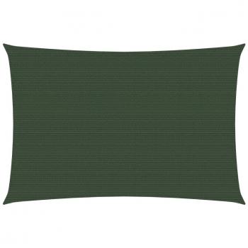 Toldo de vela verde oscuro HDPE 160 g/m² 2,5x4 m