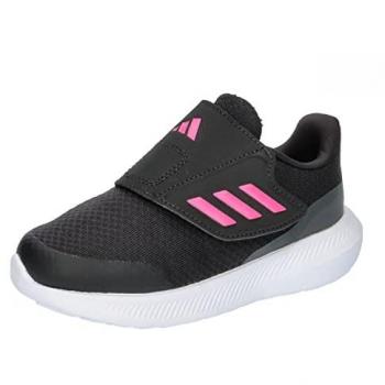 Zapatillas Unisex Infantil adidas Runfalcon 3.0 con Cierre de Velcro, Color Negro y Magenta, Talla 21 EU