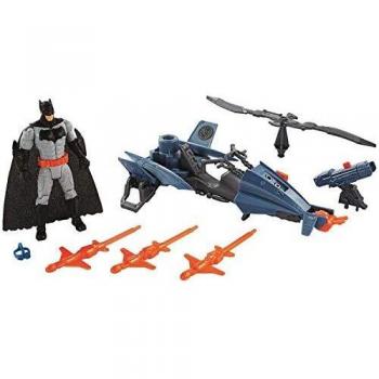 Justice League - Figura Batman de 15 cm y su batcóptero