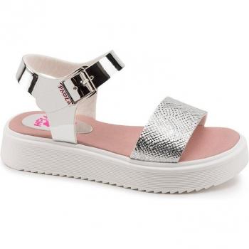 Sandalias de niña Paola Pablosky con cierre de hebilla en color Plateado