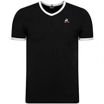 Le Coq Sportif ESS tee SS Col V Bicolore N°1 M Camiseta, Hombre, Black, XL