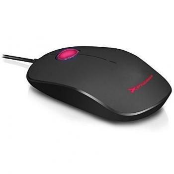 Phoenix Technologies - Ratón óptico 1000dpi 3 Botones Led Rojo Negro