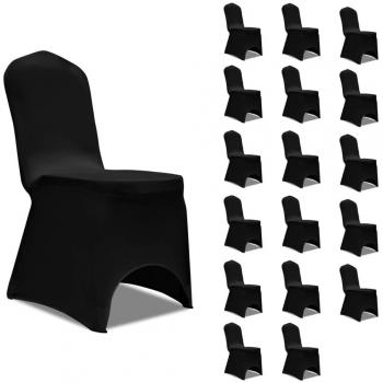 Funda de silla elástica 18 unidades negro