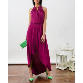 Vestido asimétrico magenta de Cuplé