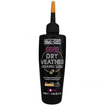 MUC-OFF Lubricante De Cadena E-Bike Clima Seco 120ml - Formulación de cerámica patentada, compuestos integrales de nitruro de boro, baja fricción en condiciones secas