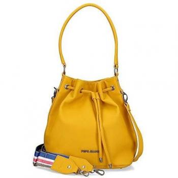 Pepe Jeans Eva Bolso Amarillo 26x30x14 cms Piel Sintética