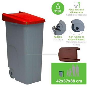 Contenedor Reciclo Prosperplast 110L con Ruedas y Bolsas Compostables