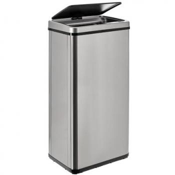 Cubo de Basura Inteligente Wellhome Sin Patas 60L - Apertura Automática y Contacto Manual - Color Gris - Dimensiones: 35,5x26x79,5 cm