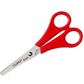 Tijeras Infantiles Dahle 13cm - Puntas Redondeadas - Acero Inoxidable - Color Rojo