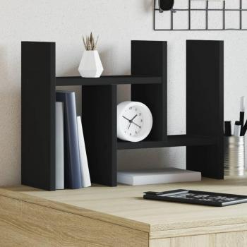 Organizador de Escritorio de Madera Ingeniería Negro 34.5x15.5x35.5cm