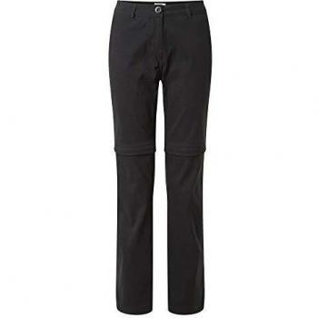 Craghoppers Pantalón Convertible Kiwi Pro para Mujer, Negro, Talla 20